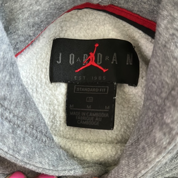 Jordan Nike hoodie, grey and black, fleece - Picture 4 of 7